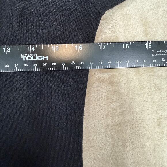 Lauren Ralph Lauren Silk Cashmere Ruffle Neck Sweater Witchy Boho Black Medium - Picture 8 of 10